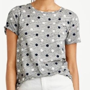 J. Crew relaxed fit grey polka dot tee size XL